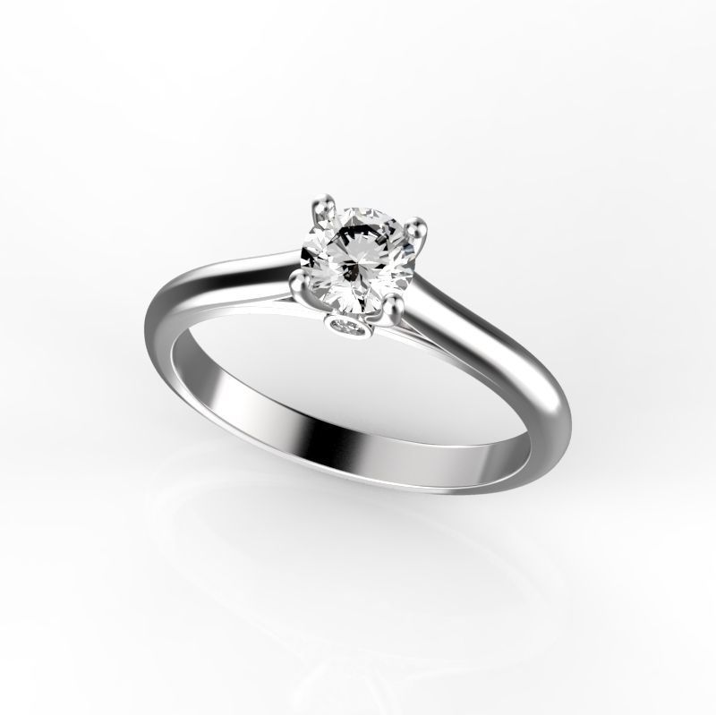 Engagement ring 5 mm diamond 3D print model_2