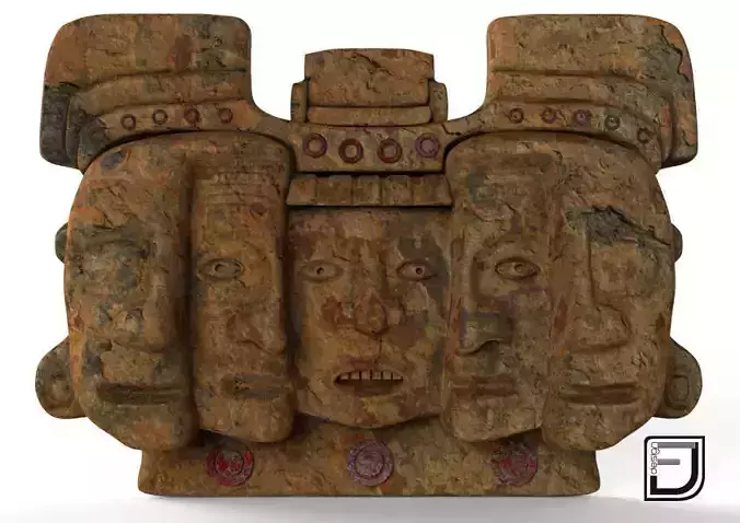 Mayan Mask Three Stages Of The Life
