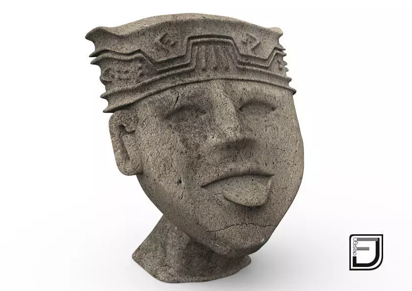 Happy Face From The Olmeca Culture 3D model_0
