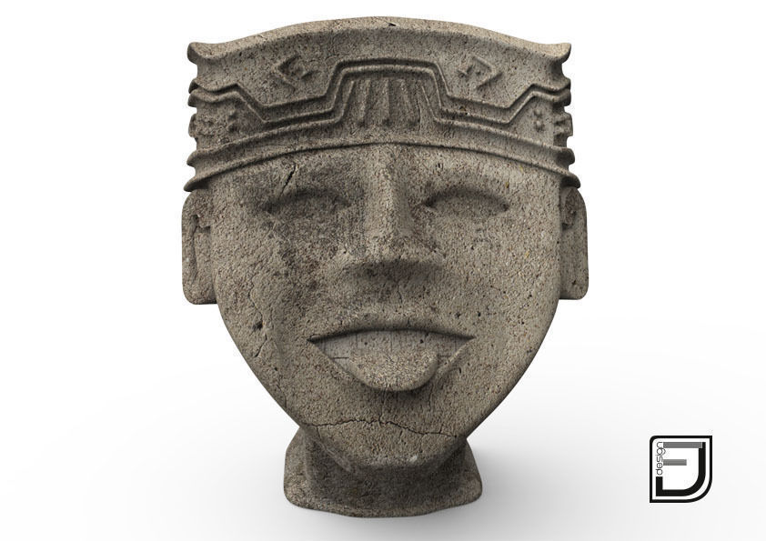 Happy Face From The Olmeca Culture 3D model_1