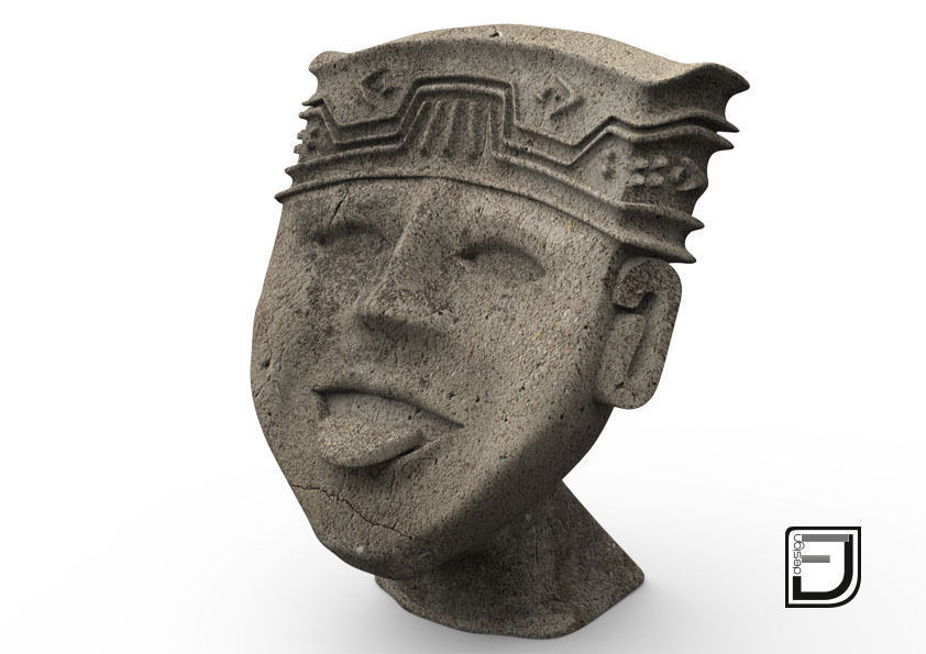 Happy Face From The Olmeca Culture 3D model_2