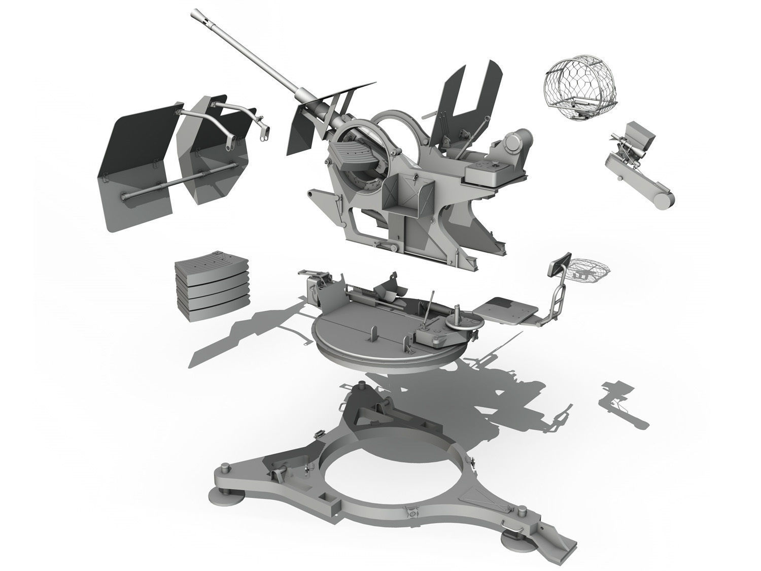 2cm Flak 38 with SD AH 51 - Trailer 3D model_8