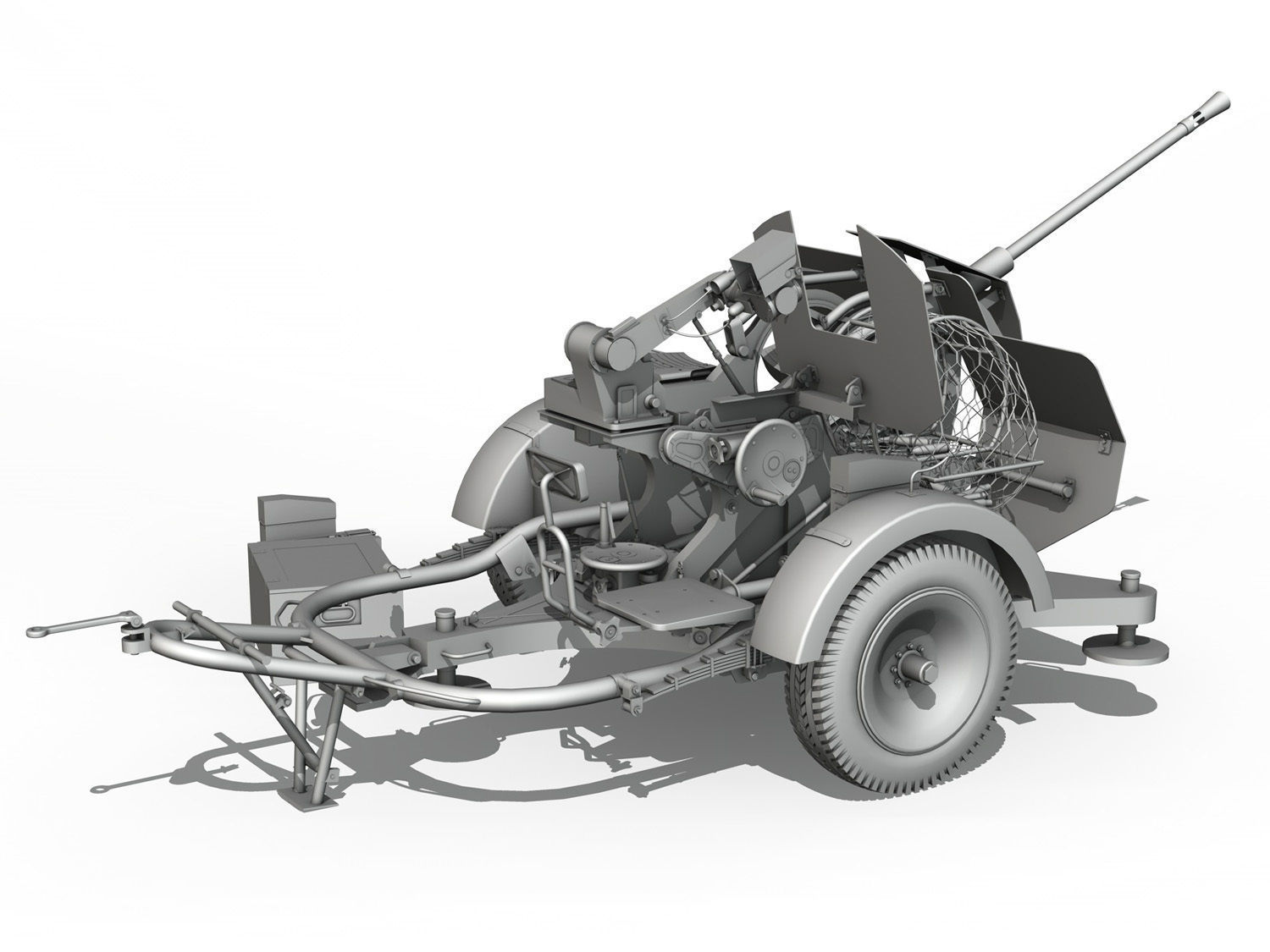 2cm Flak 38 with SD AH 51 - Trailer 3D model_4