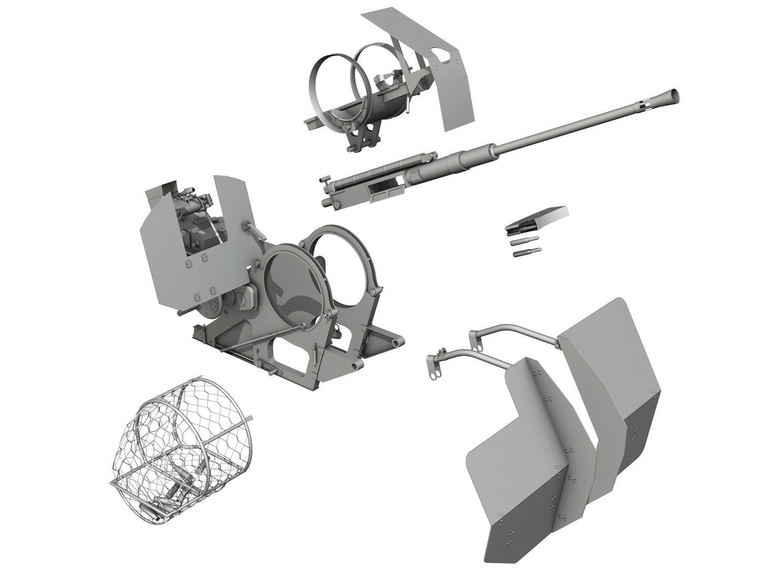 2cm Flak 38 with SD AH 51 - Trailer 3D model_9