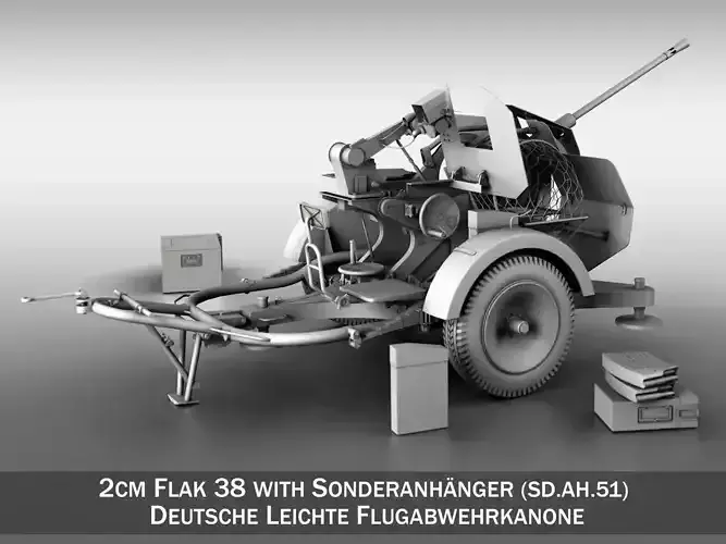 2cm Flak 38 with SD AH 51 - Trailer 