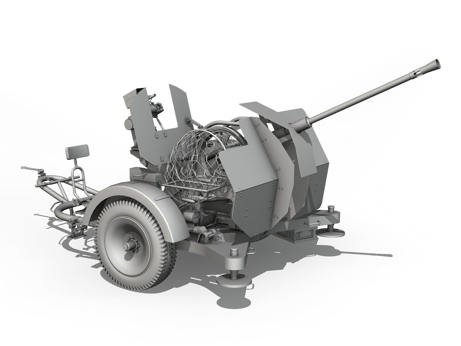 2cm Flak 38 with SD AH 51 - Trailer 3D model_5
