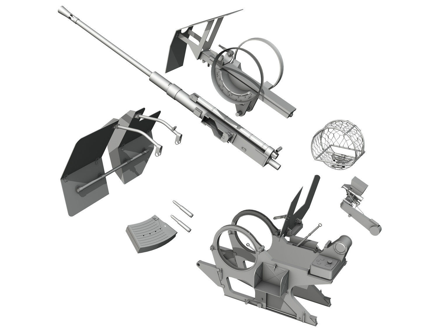 2cm Flak 38 with SD AH 51 - Trailer 3D model_10
