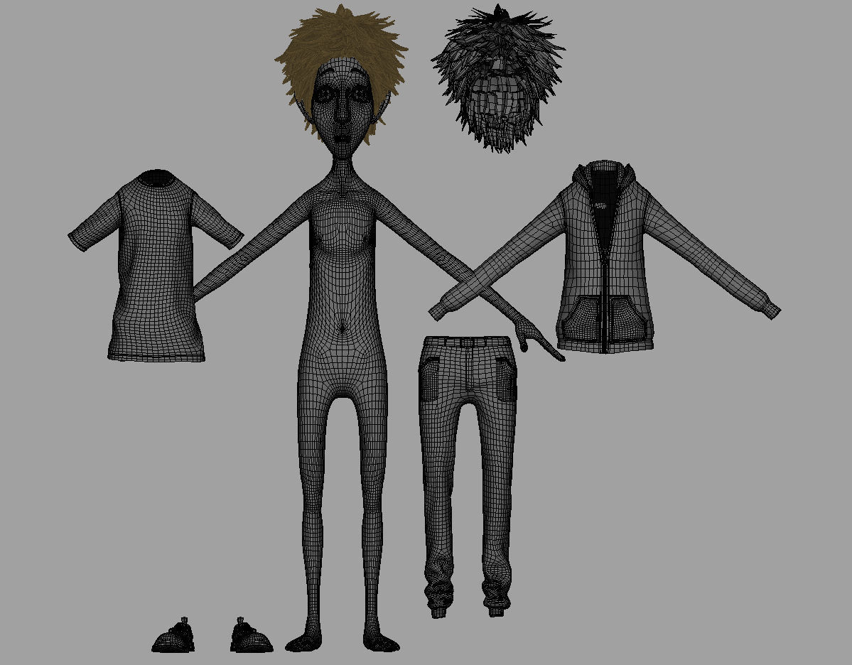 Cartoon Boy Rigged 3D model_11