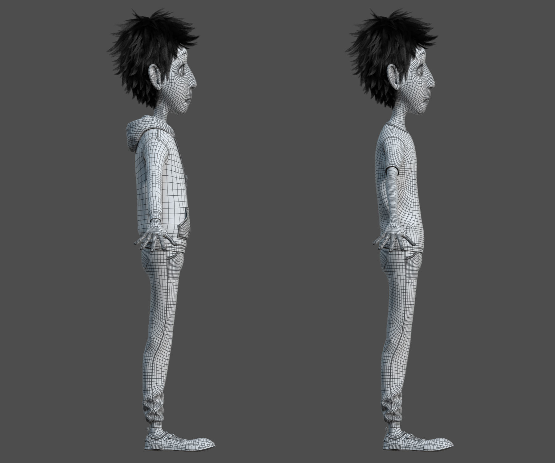 Cartoon Boy Rigged 3D model_20