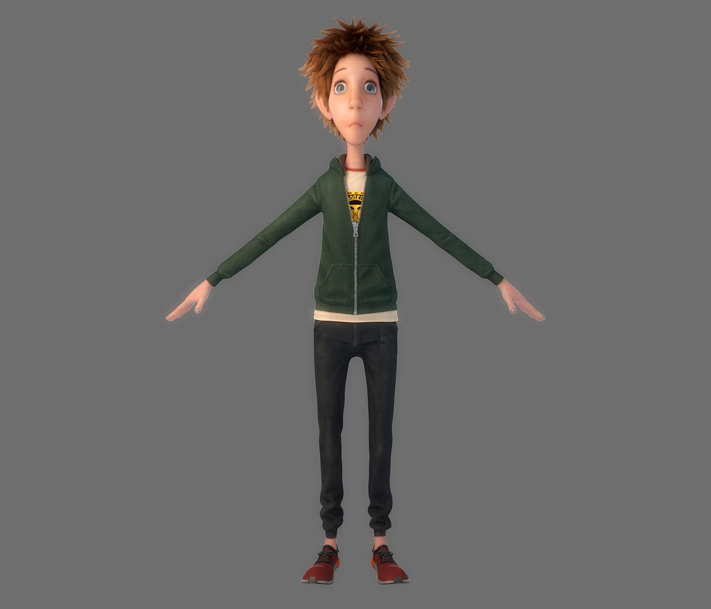 Cartoon Boy Rigged 3D model_6