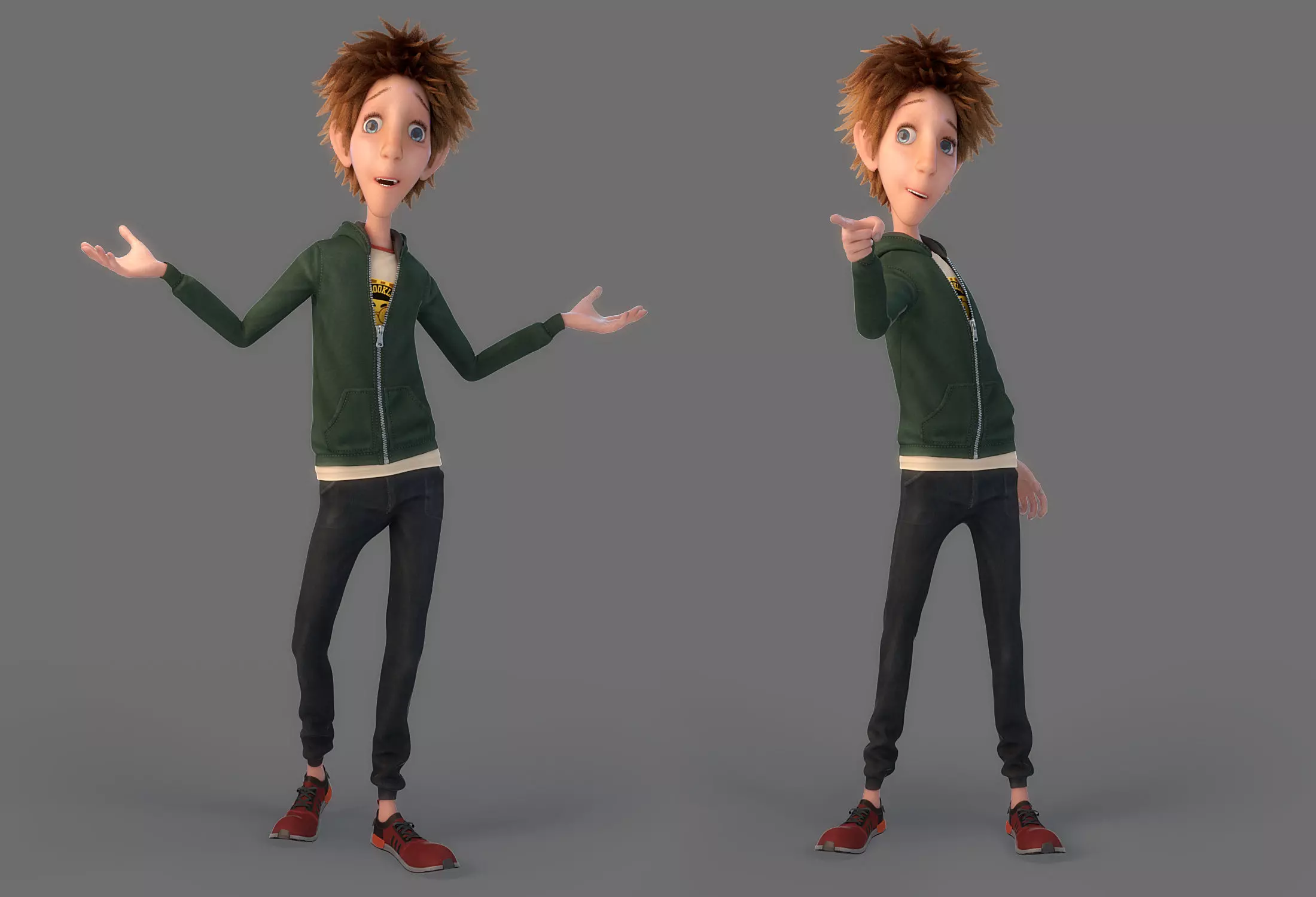 Cartoon Boy Rigged 3D model_0