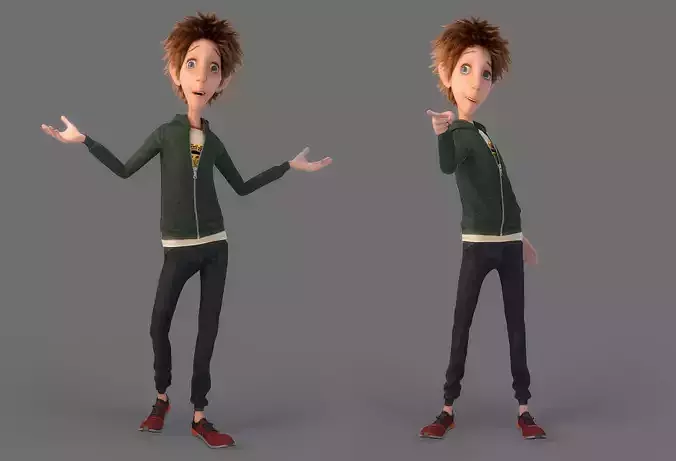 Cartoon Boy Rigged 3D model Cartoon Boy Rigged 3D model