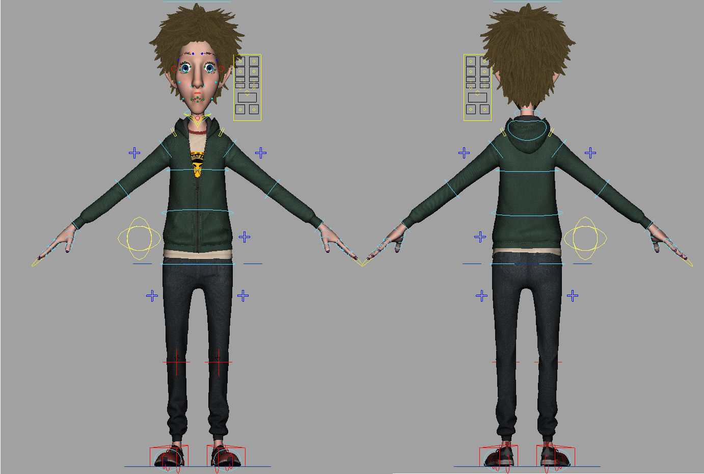 Cartoon Boy Rigged 3D model_28