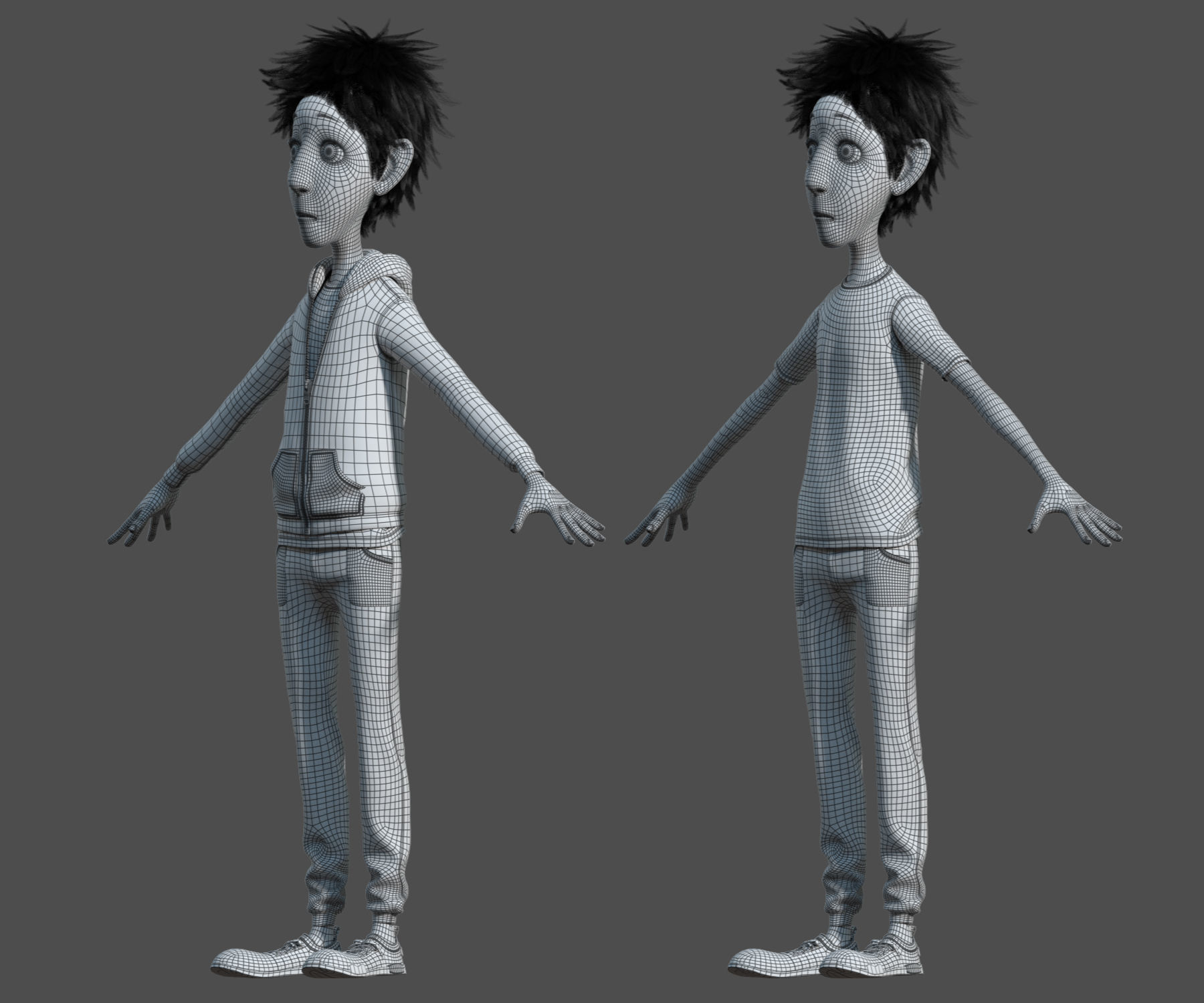 Cartoon Boy Rigged 3D model_21