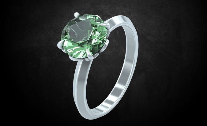 Ring with large stone feminine gentle 239 3D print model