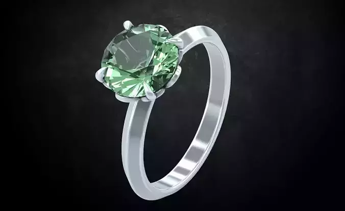 Ring with large stone feminine gentle 239 3D print model