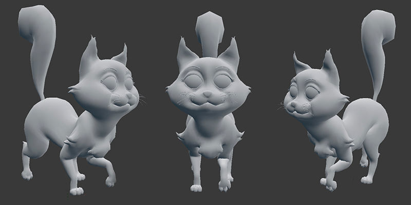 Whiskers - Rigged Cat Cartoon Model 3D model_1