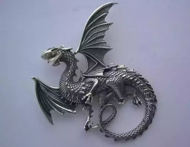 Whitby wyrm Dragon pendant 3D print model