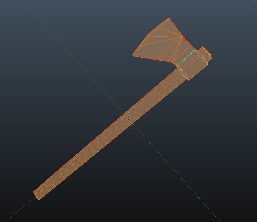Realistic Medieval Axe Low-poly 3D model_7
