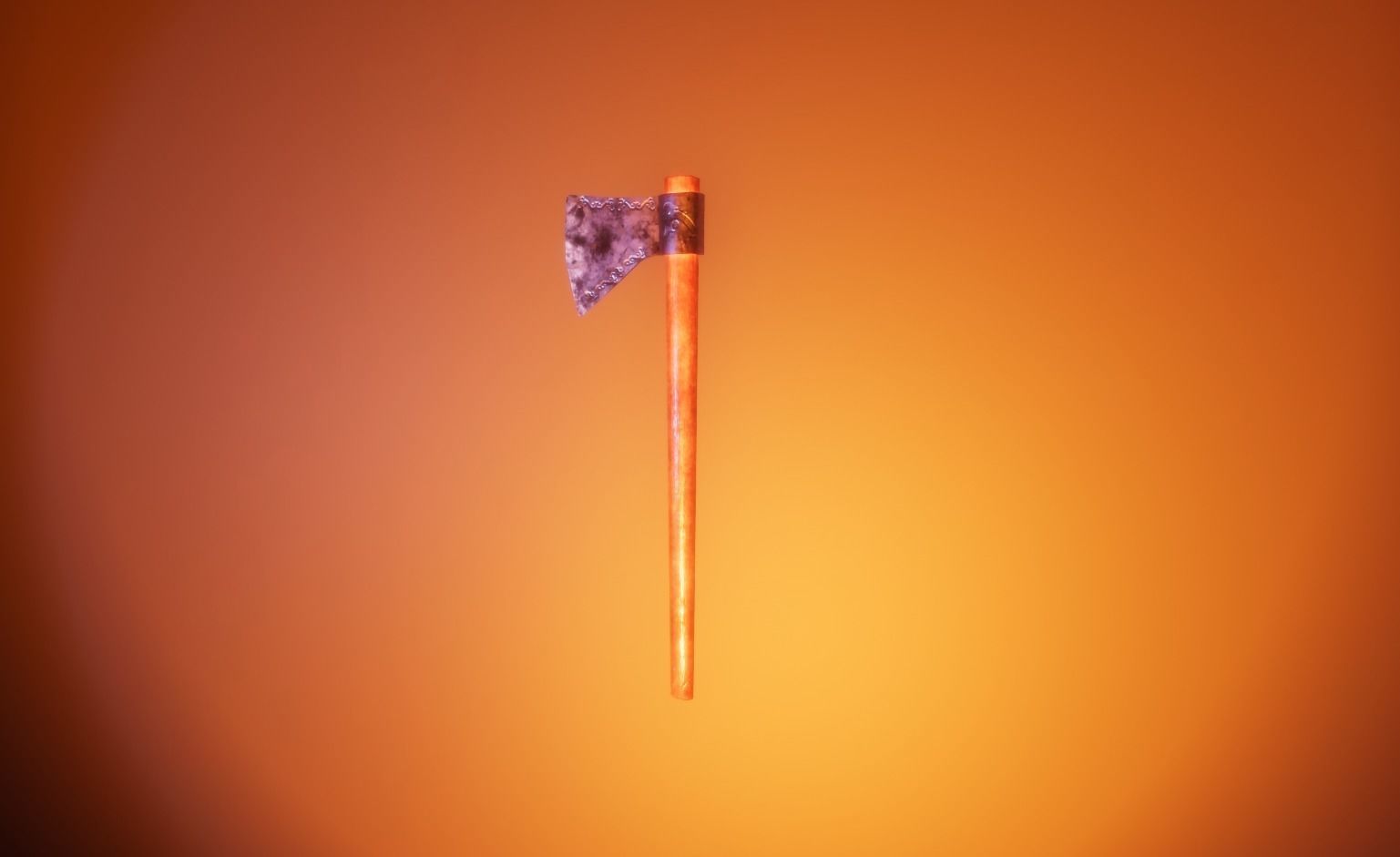 Realistic Medieval Axe Low-poly 3D model_3