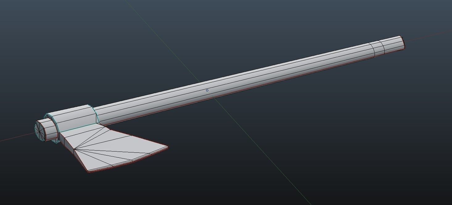 Realistic Medieval Axe Low-poly 3D model_5