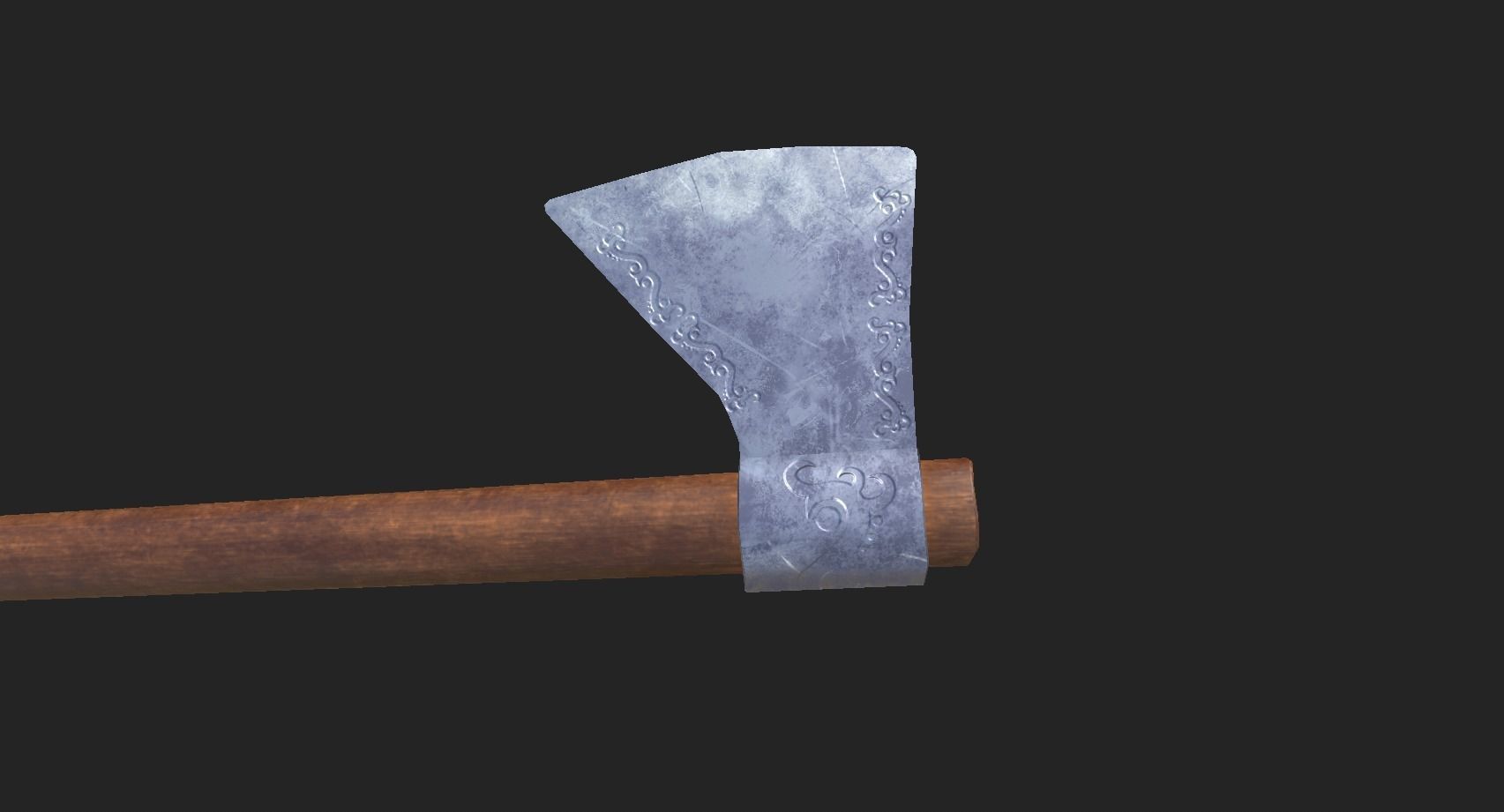 Realistic Medieval Axe Low-poly 3D model_1