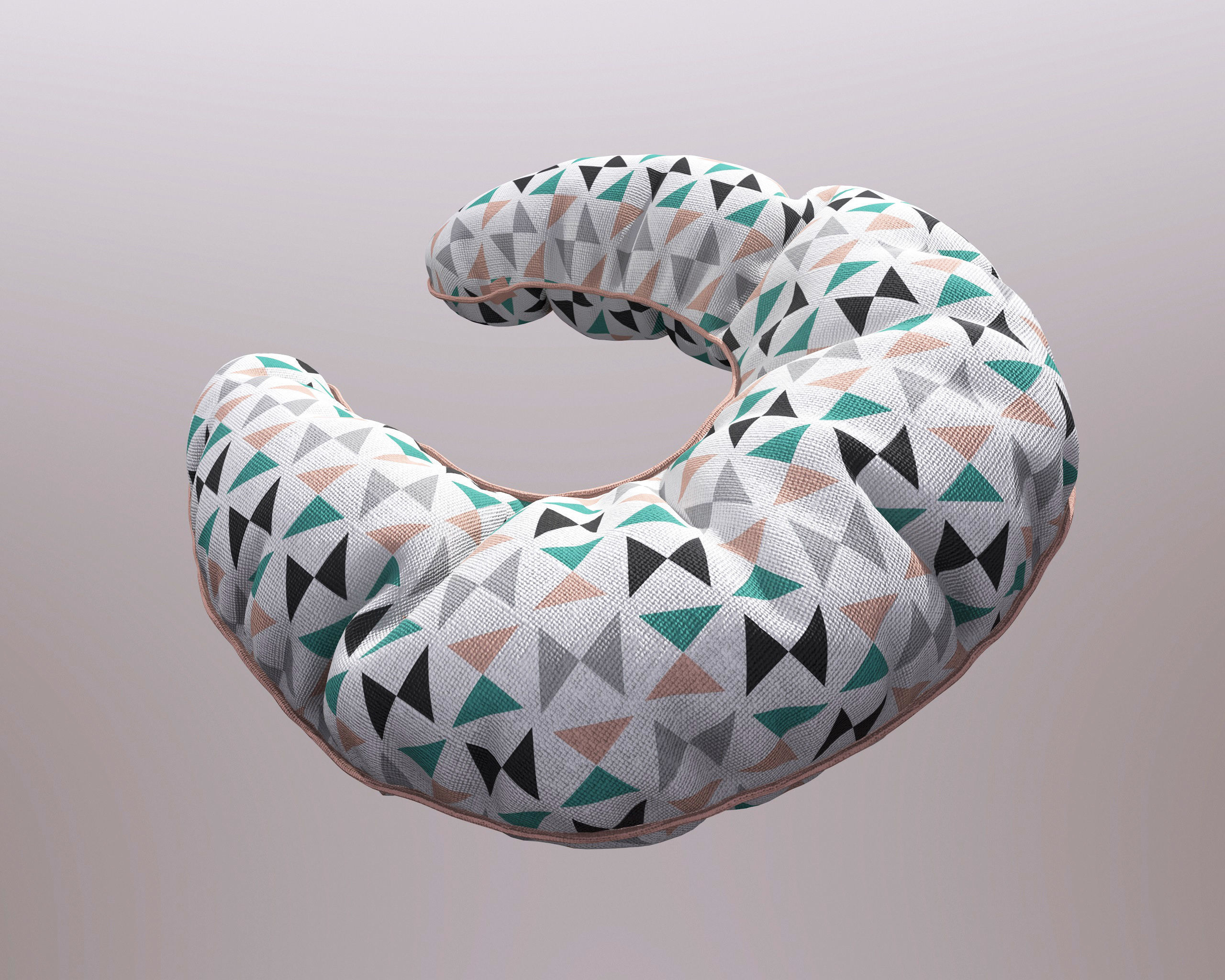 Neck Pillow - Triangles pattern 3D model_3