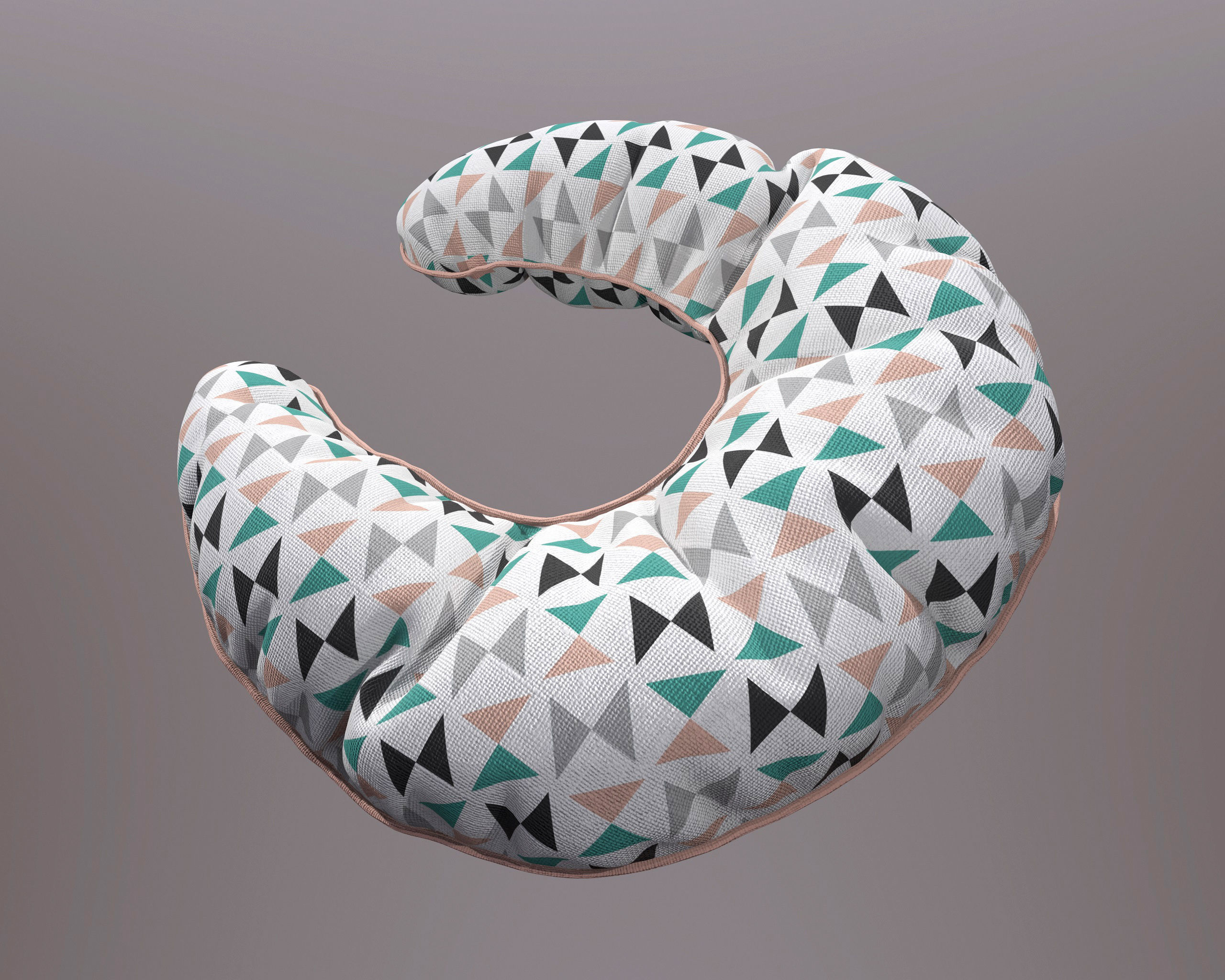 Neck Pillow - Triangles pattern 3D model_5