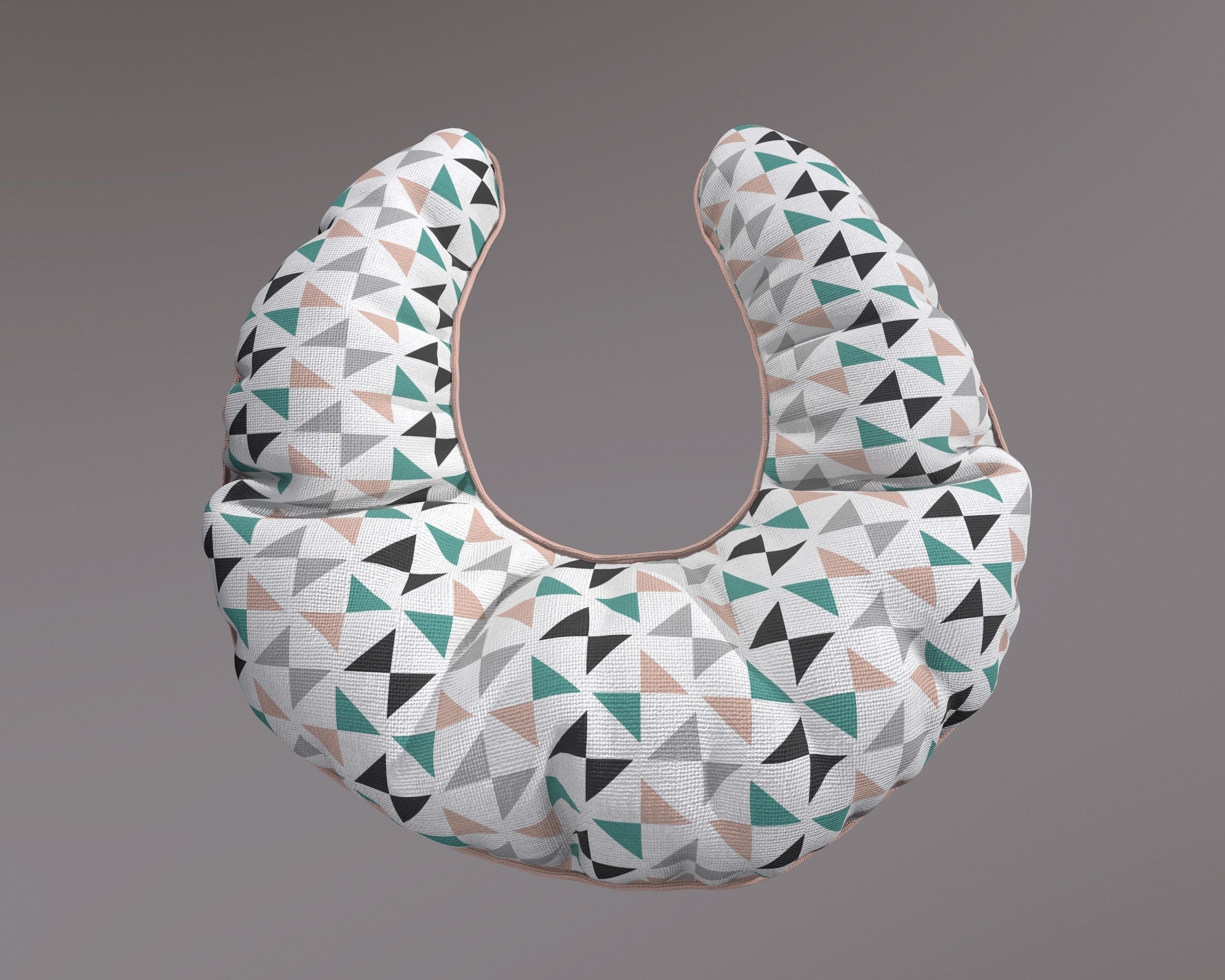 Neck Pillow - Triangles pattern 3D model_2