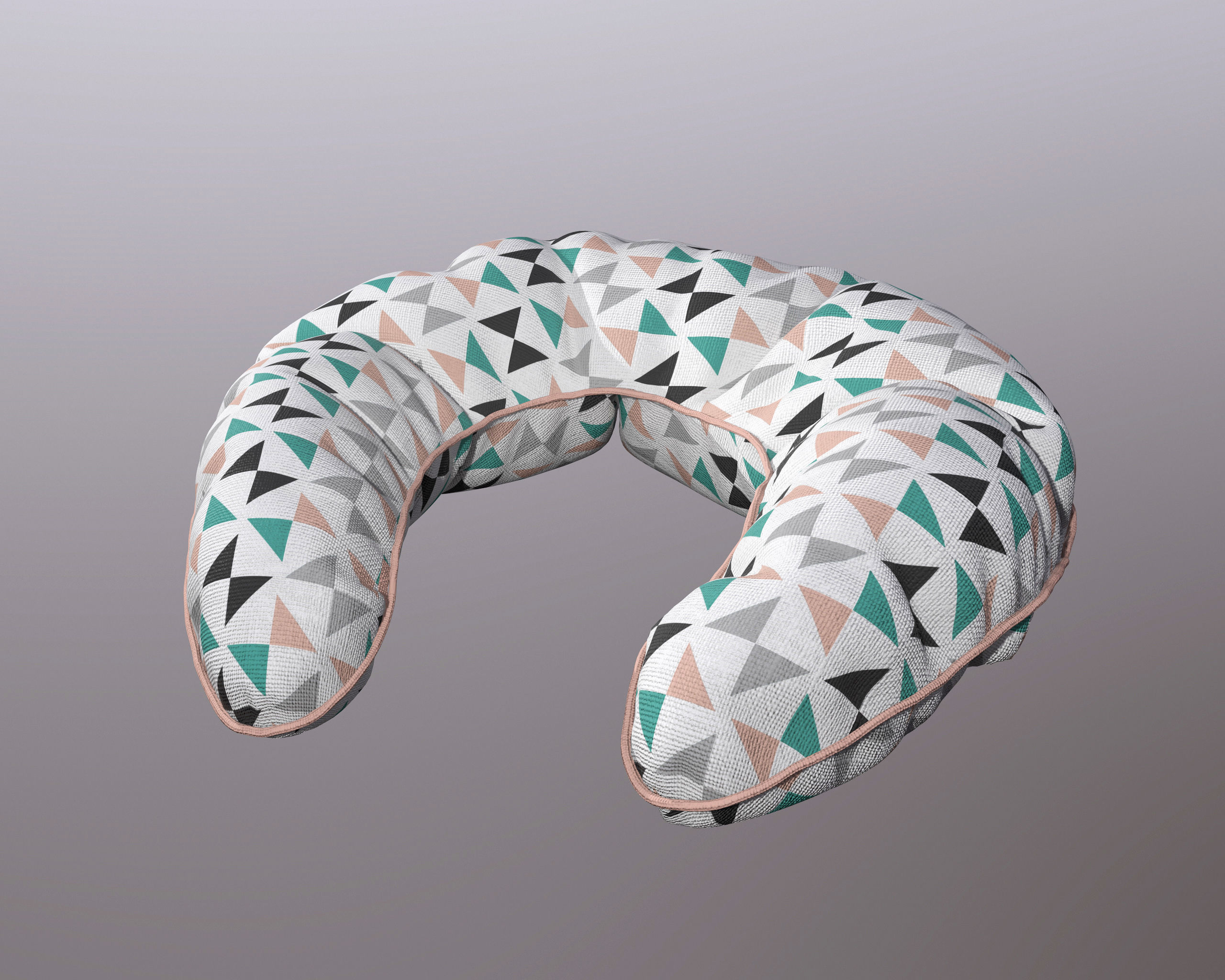 Neck Pillow - Triangles pattern 3D model_4