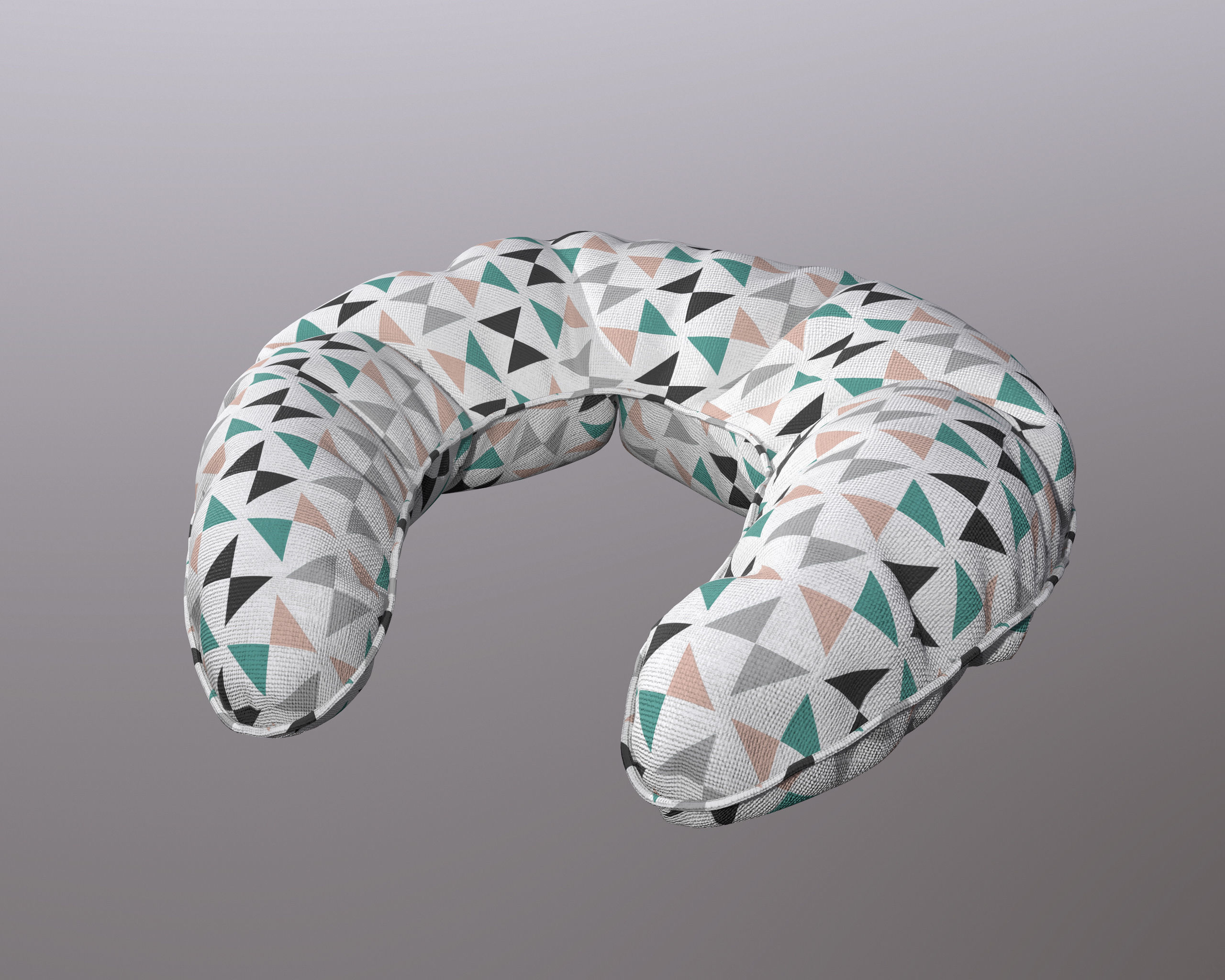 Neck Pillow - Triangles pattern 3D model_1