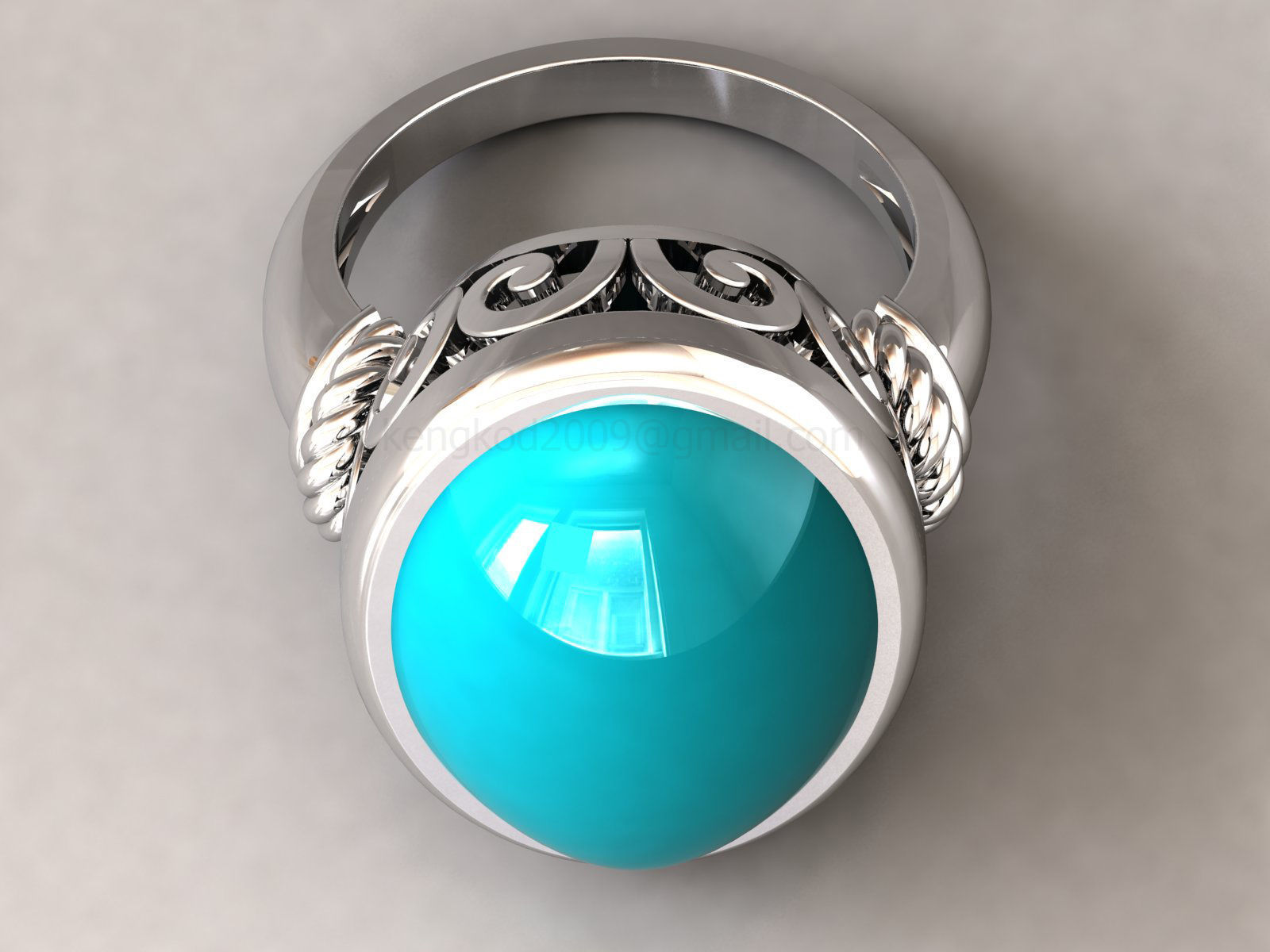 kengkod45 gold ring with ornate design 3D print model_7