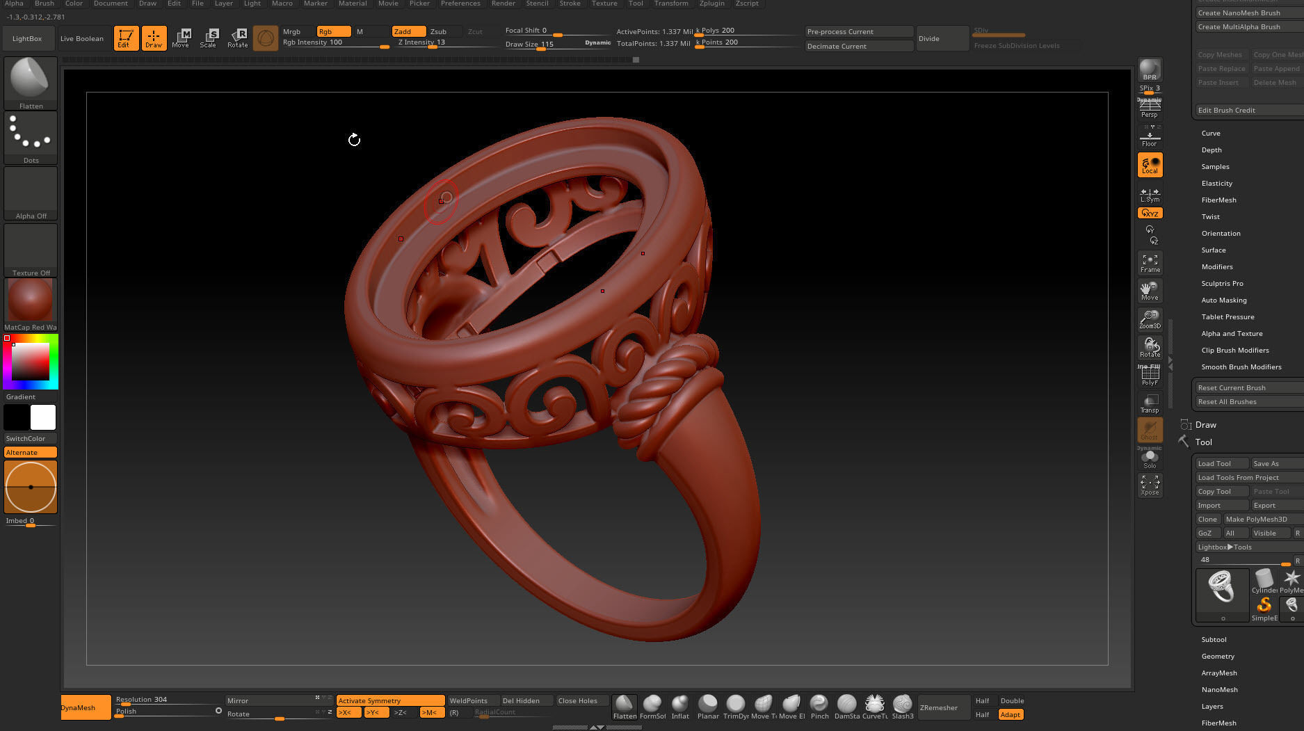 kengkod45 gold ring with ornate design 3D print model_13