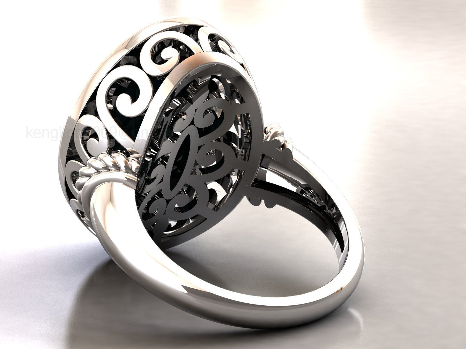 kengkod45 gold ring with ornate design 3D print model_6