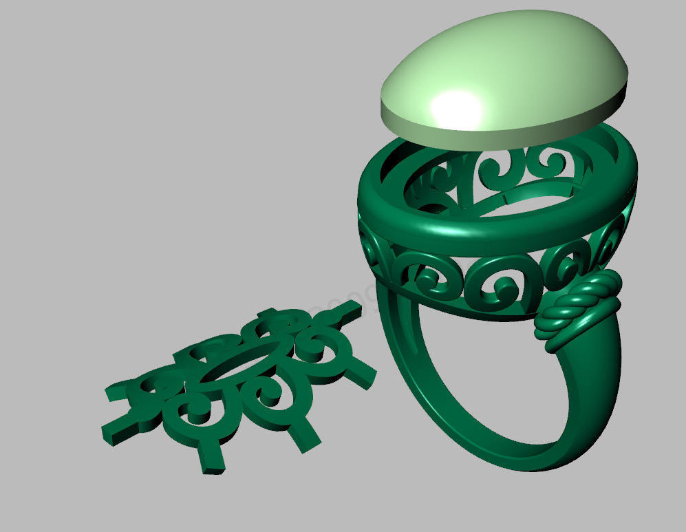 kengkod45 gold ring with ornate design 3D print model_11