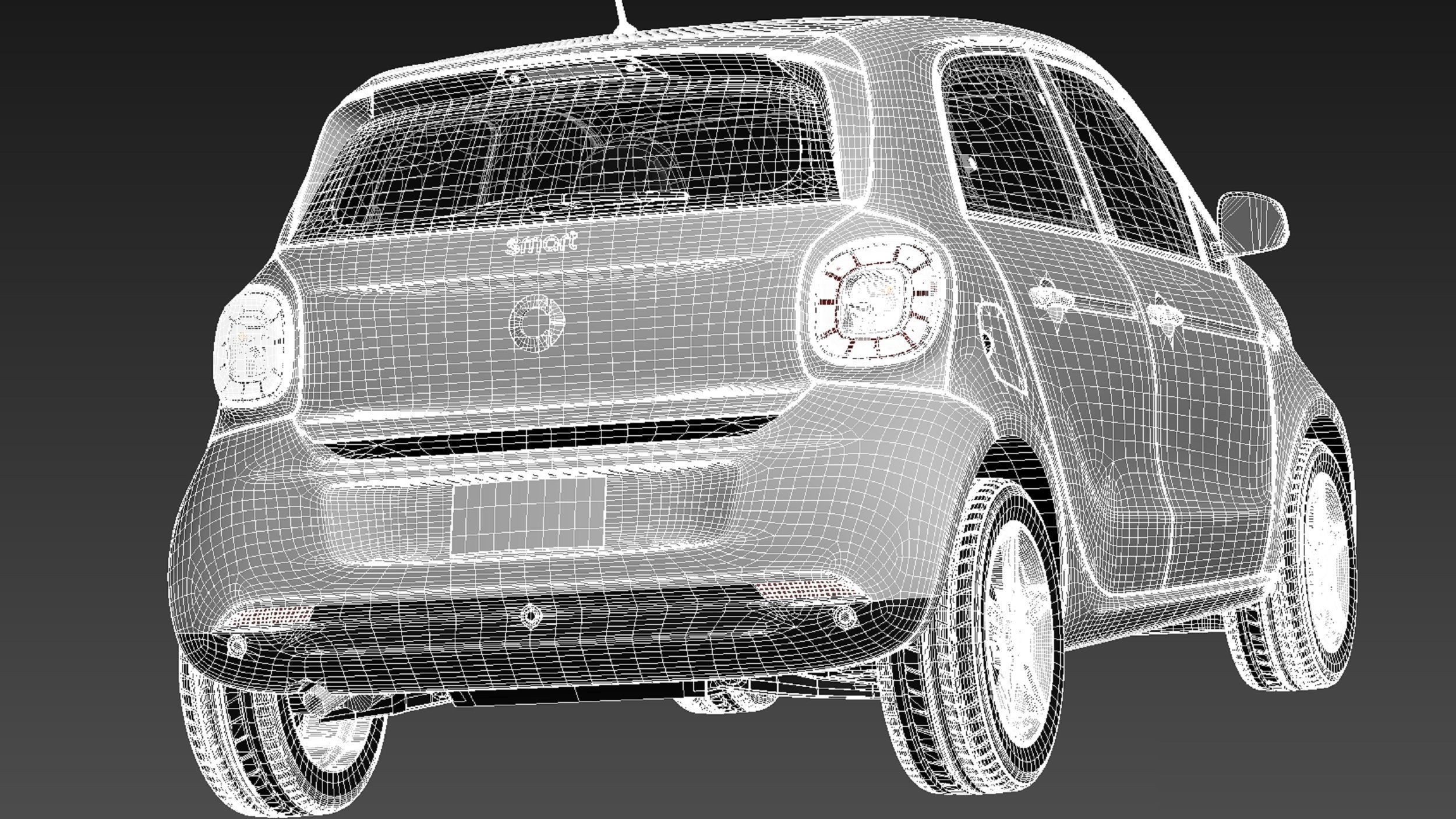 Smart ForFour 2015 3D model_17