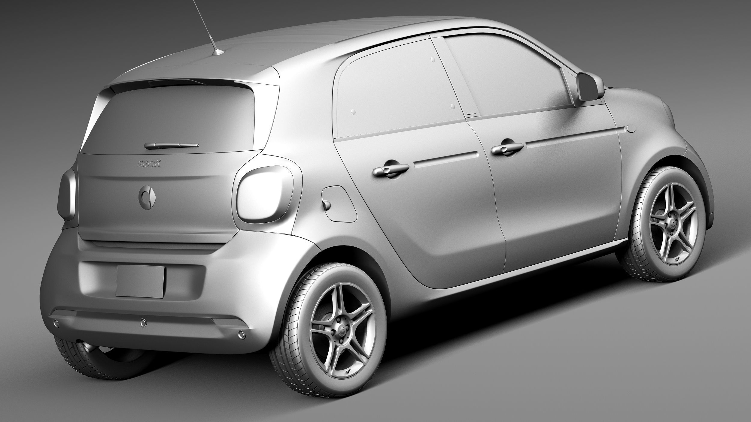 Smart ForFour 2015 3D model_12