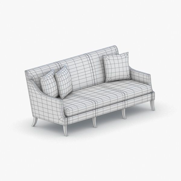 0153 - Sofa Low-poly 3D model_1