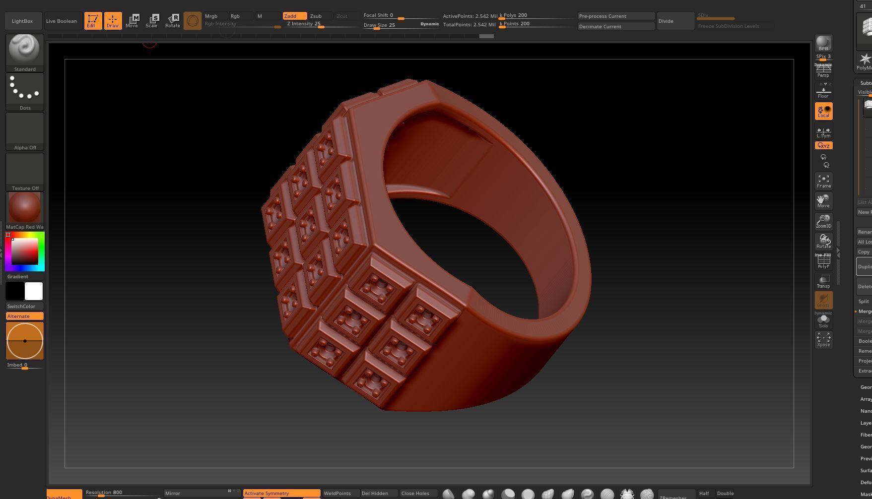KENGKOD46 cube ring with diamonds 3D print model_2