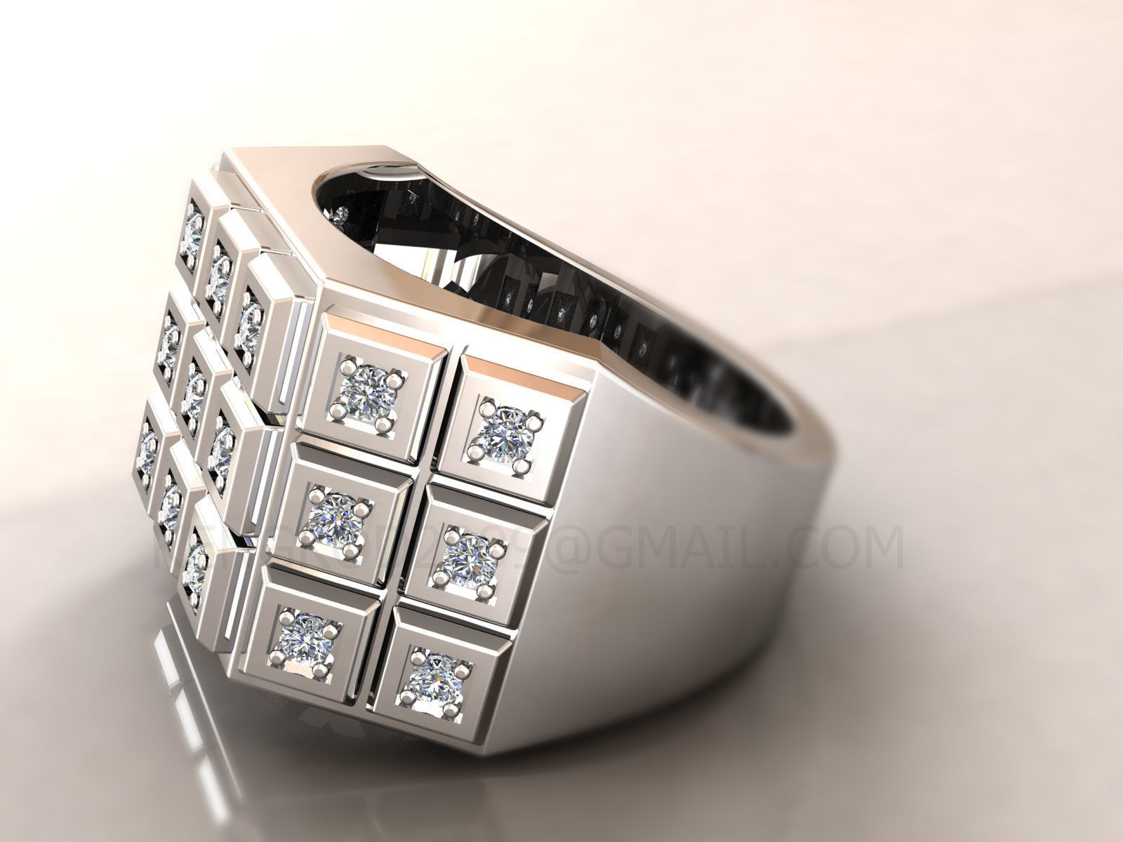 KENGKOD46 cube ring with diamonds 3D print model_6