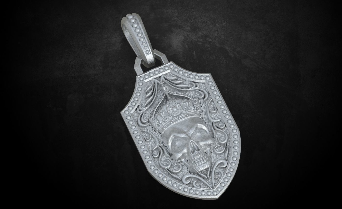 Pendant with a skull and sword in patterns 240 3D print model_15