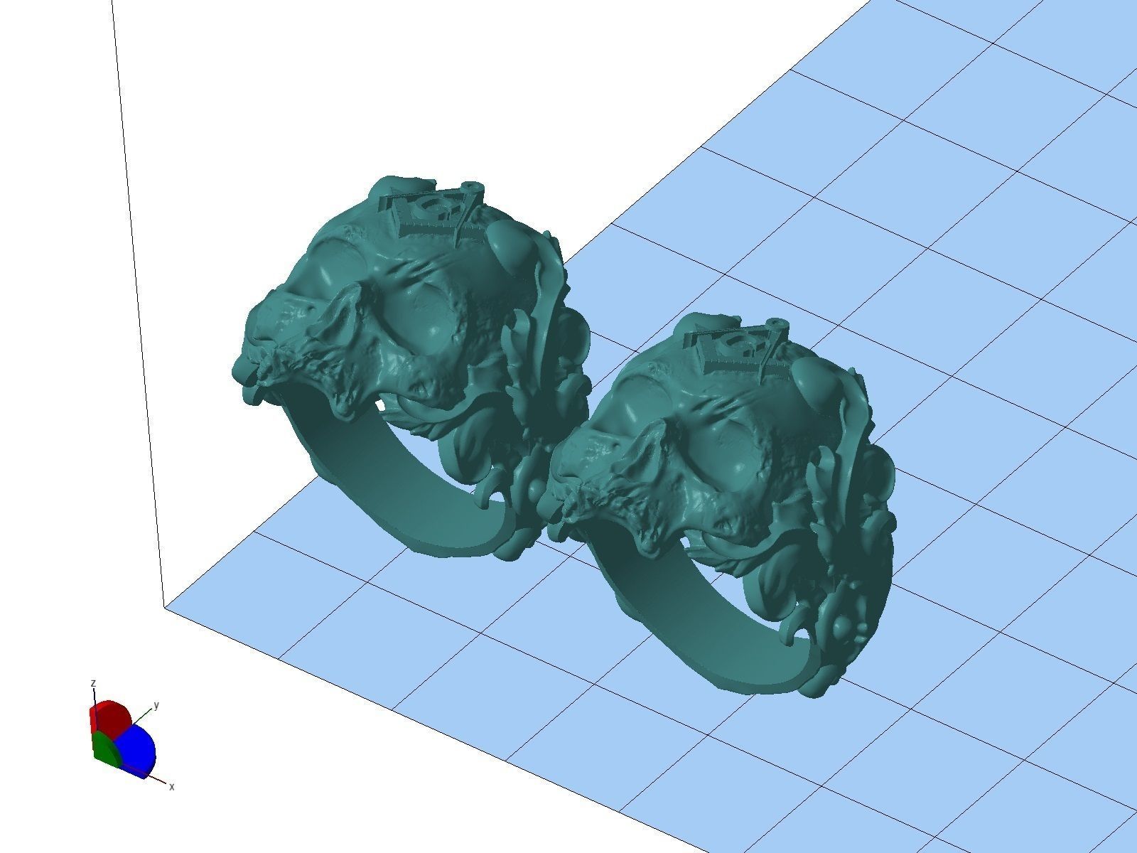 Classical Masonic ring with a skull 3d model for 3d printing 3D print model_9