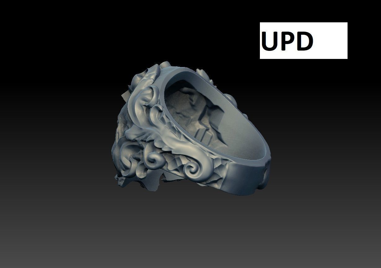 Classical Masonic ring with a skull 3d model for 3d printing 3D print model_3