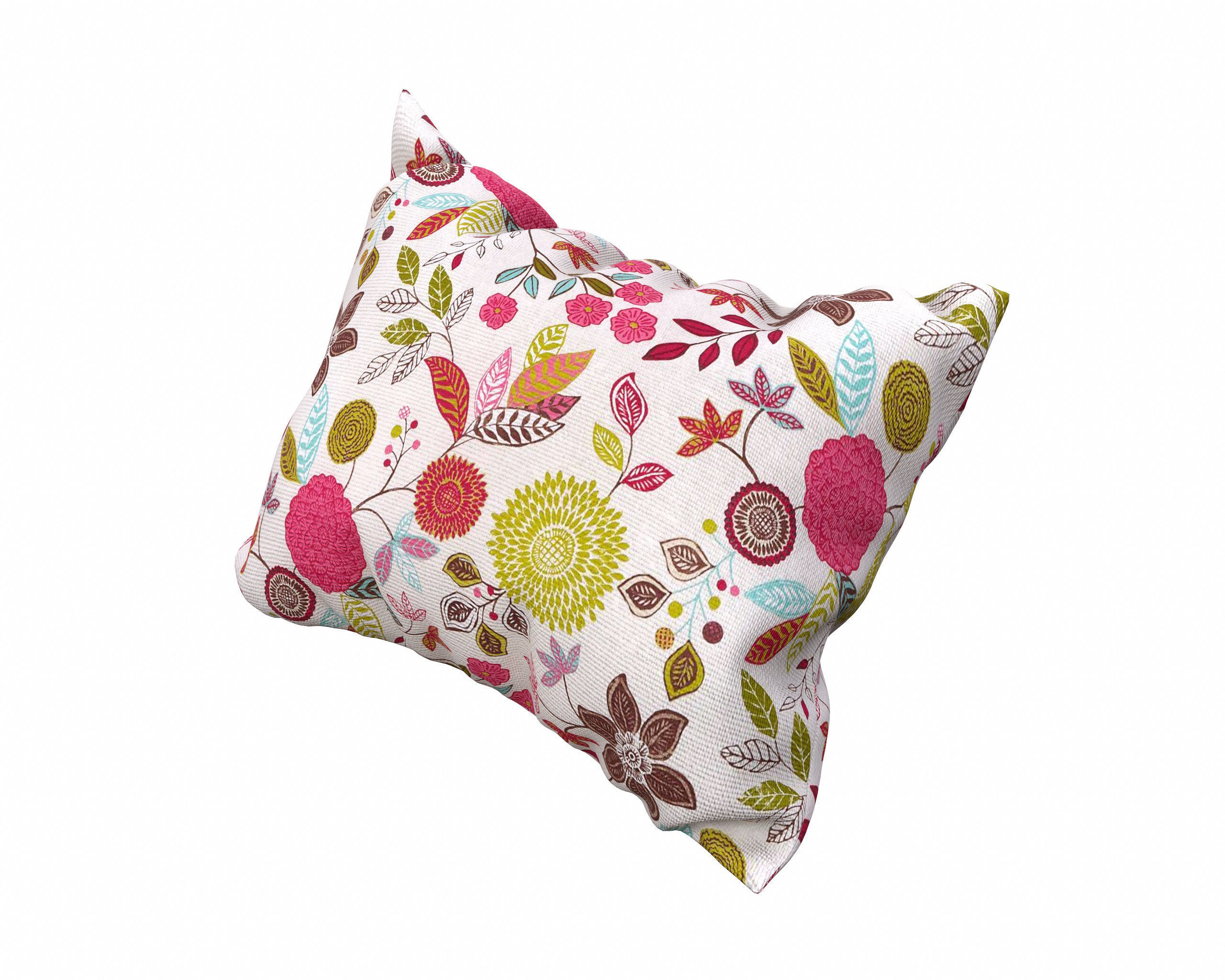 Pillow Set with flowers 3D model_14