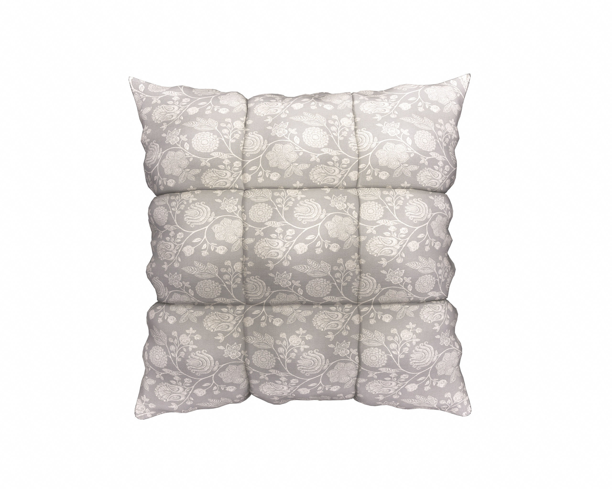 Pillow Set with flowers 3D model_9