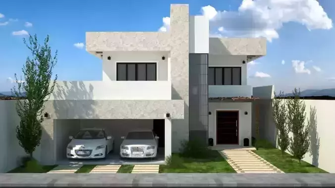 House SketchUP modeling and 3Ds MAX finishing Free 3D model