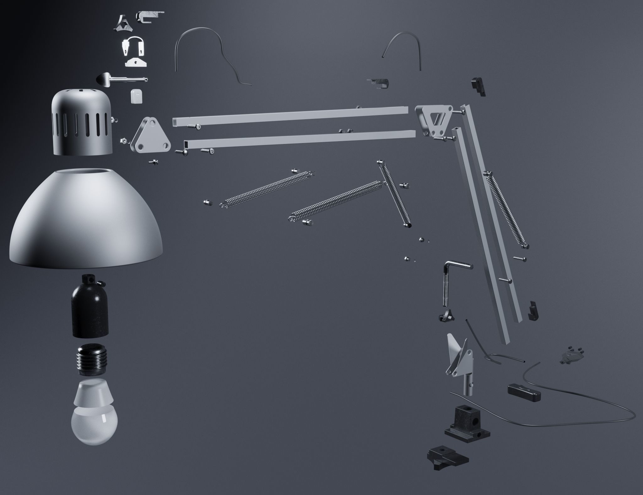 Work Lamp Tertial Free 3D model_8