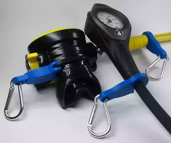 SCUBA - SIMPLE - LP And HP Hose Clip And Octopus O-RING Holder 3D print model