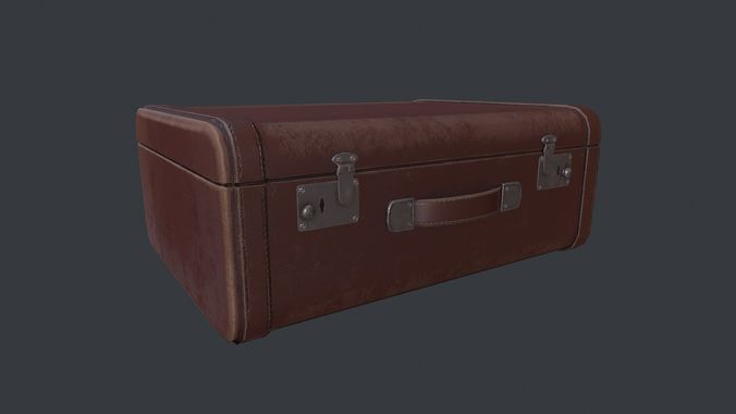 Leather Suitcase - Luggage - Leather Luggage - Leather - Bag     Low-poly 3D model