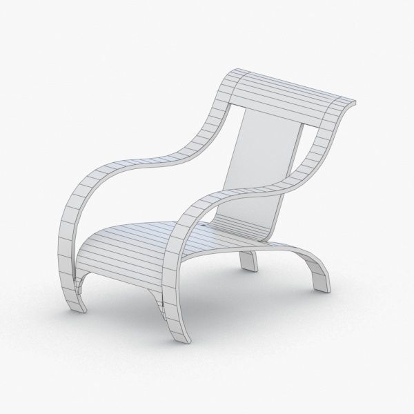 0051 - Modern Armchair Low-poly 3D model_2